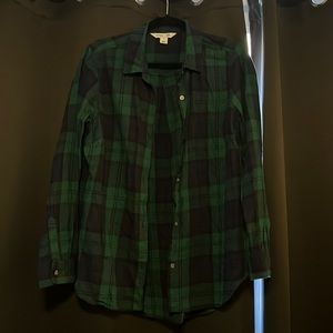 Green Plaid Button Down